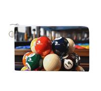 Cartoon Panda Bear Coin Purse Canvas Wallet Cute Change Purse Small Storage Bag with Zipper, Color billiards, One Size, Flowers and Animals