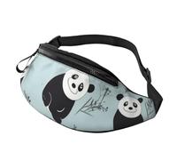 Cartoon Panda Bear Fanny Pack for Men Women, Waterproof Sports Waist Bag Fashion Belt Bag Crossbody Bags Hip Bum Bag with Adjustable Strap Large Sling Bag Purse for Travel Hiking