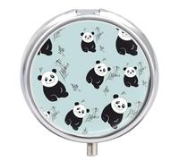 Cartoon Panda Bear Pill Box Round Portable Small Pill Case Waterproof Travel Pill Box Organizer for Pocket Purse and Daily Convenience