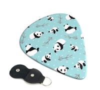 Cartoon Panda Bear Printed Guitar Picks 6 Pcs Guitar Plectrum Acoustic Electric Guitar Pick For Bass Electric Acoustic Guitars Ukulele Thin Medium Thick Set 0.71mm