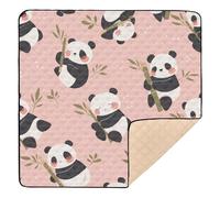 Cartoon Panda Cute Foldable Baby Activity Play Mat for Indoor Outdoor Washable Infant Play Activity Mat for Baby Kids Toddlers Infants, 50'' x 50''