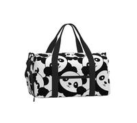 Cartoon Panda Gym Bag for Men Women, Cute Animal Weekend Travel Duffle Bag with Shoe Compartment,Water-Resistant Sport Overnight Tote Dance Yoga Carry On Holdall