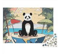 Cartoon Panda Jigsaw Puzzles Puzzle for Adults Kids. 1000 Piece Cute Animals Impossible Challenge Toy Educational Games Home Decoration for Educational Games Gifts 1000pcs (75x50cm)
