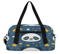 Cartoon Panda Kids Duffle Bag Boys Girls Small Sport Dance Gym Bag for Overnight Travel Weekender Carry On, Panda Stars, 18.5"L x 9.4"W x 7.8"H