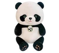 Cartoon Panda Plush Toy Stuffed Doll - 46cm Large Soft Plush Doll with Shiny Eyes and Tag Pendant, Cuddly Animal Plush Toy for Kids, Bedroom Decor, Playtime, or Claw Machine Collection