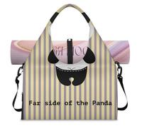 Cartoon Panda Poster Sports Duffle Bag with Shoe Compartment Panda Funny Weekend Overnight Bags Tote Cabin Luggage Bag for Gym Yoga Travel
