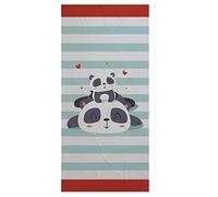 Cartoon Panda Rainbow Unicorn Microfiber Bath Towel 150x75cm Rectangle Animal Printed Beach Towel Pink and Blue Stripe Girls Boys Kids Yoga Mat Picnic Blanket (Cute Panda)