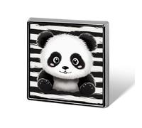 Cartoon Panda Square Lapel Pin Women's Novelty Buttons & Pins Metal Badge Cute Brooch Pin Retro Pinback Badge Fashion Bag Pins for Hat Backpacks Tie Suit Wedding Party Accessory