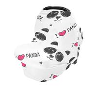 Cartoon Panda Theme Nursing Cover Breastfeeding Scarf, Car Seat Covers for Babies Infant Stretchy Soft Breathable Multi-Use Cover Ups, Gift for Boys Girls