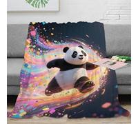 Cartoon Panda Throw Blanket Decorations Fleece Super Soft Plush Fuzzy Cozy 40x50inch(100x130cm) Blanket with 3D Jacquard Colorful Cover Design Luxury Lightweight for Couch Sofa Chair,
