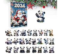 - Cartoon Panda Twenty Four Days Countdown, Acrylic Animal Ornaments Tree Decoration, Novelty Item for Kids Teens Adults, Holiday Home Display Accessory, Seasonal Decor Figurines