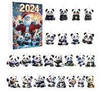 - Cartoon Panda Twenty Four Days Countdown, Acrylic Animal Ornaments Tree Decoration, Novelty Item for Kids Teens Adults, Holiday Home Display Accessory, Seasonal Decor Figurines