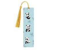 Cartoon Pandas Bookmark Cute Wooden Bookmark with Tassel Book Mark for Women Men Reading Page Markers Gifts for Book Lovers