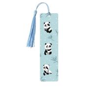 Cartoon Pandas Bookmark Cute Wooden Bookmark with Tassel Book Mark for Women Men Reading Page Markers Gifts for Book Lovers
