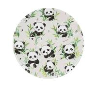 Cartoon Pandas Prints Round Mouse Pad 1 PCS,Non-Slip Rubber Base Mousepad Mouse Mat for Laptop Computer Office 7.9 x 7.9 Inch