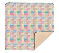 Cartoon Pastel Cakes Large Non-Slip Baby Playmat for Indoor Outdoor 1-Piecing Baby Crawling Mat for Babies Infants Toddlers, 50'' x 50''