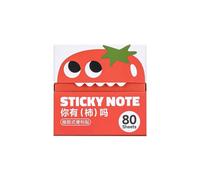 Cartoon Pattern Sticky Notes, Transparent Pull-Out Sticky Notes for Party Bags Fillers, Multi Purpose Sticky Note for Office Stationery Work and School Supplies, Small Gifts for Kids (Tomato)