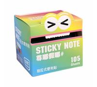 Cartoon Pattern Sticky Notes, Transparent Pull-Out Sticky Notes for Party Bags Fillers, Multi Purpose Sticky Note for Office Stationery Work and School Supplies, Small Gifts for Kids (B-Rainbow)