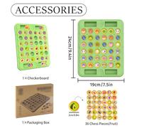 Cartoon Patterns Flip Chess Memory Game, Interactive Funny Educational Kids Board Games Easy Kids Toys for Kindergarten Parties for Children Aged 3+ for 2-4 Players (36-Fruits)