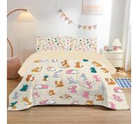 Cartoon Patterns Super King Duvet 7.5 Tog, Soft Reversible Coverless Duvet, Rabbit Super King Duvets for All Seasons, Microfiber Double Bed Duvet with 2 Pillowcases (260 * 220cm) -Ad35