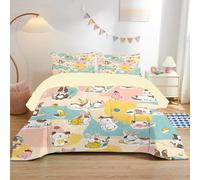 Cartoon Patterns Super King Duvet 7.5 Tog, Soft Reversible Coverless Duvet, Rabbit Super King Duvets for All Seasons, Microfiber Double Bed Duvet with 2 Pillowcases (260 * 220cm) -Ad57