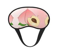 Cartoon Peach Black Border Satin Sleep Mask for Light Blocking Comfort