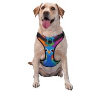Cartoon Peacock Rainbow Tail Feathers No Pull Dog Harness Adjustable Reflective Oxford Easy Control Medium Large Dog Harness