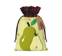 Cartoon Pear Holiday Printed Drawstring Pouch S, Polyester Holiday Storage Pouch With Tag