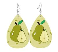 Cartoon Pear Leather Earrings, Women'S Accessories, Suitable For Everyday Wear, Commuting And Travel.