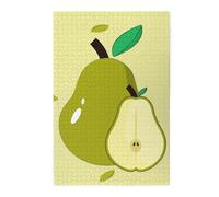 cartoon pear Picture puzzle.Wooden Jigsaw Puzzle for Adults, Unique Wall Art Decor Gift
