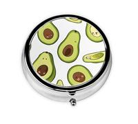 Cartoon Pears Print Pill Box for Pocket Round Pill Box 3 Compartment Decorative Portable Travel Pill Holder Tablet Vitamin Organizer Mini Pill Case(2pcs)