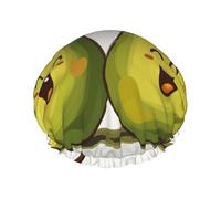 Cartoon Pears Printed Shower Cap,Waterproof Shower Cap For Women Reusable Shower Hat Bath Caps With Elastic Band