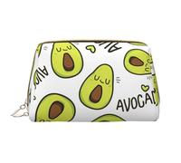 Cartoon Pears Zipper Closure Leather Portable Waterproof Cosmetic Bag for Home Travel to Organize Toiletries Sundries