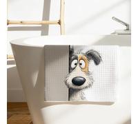 Cartoon Peeking Scottish Terrier Dog Kitchen Towels, Reusable Absorbent Fast Drying Dish Cloths, Cute Puppy Hand Towels for Kitchen Bathroom Home Decor, Dog Lover Gifts for Women Men