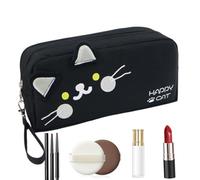 Cartoon Pencil Case, Cute Cat Pencil Case - Cat Pattern Pencil Case Large Capacity Pen Bag | School Stationery Container Makeup Cosmetic Organization Bag for Ruler, Ra, black, see description, See