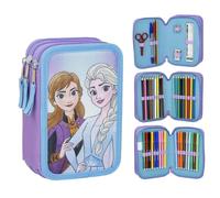 CARTOON Pencil Case Multi-Compartment Pencil Case 3 Zip for School Complete Pens Pencils Colours Markers, Frozen (1), Compact and colourful with Frozen characters