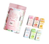 Cartoon Pencil Eraser Set 30 Piece Erasers in Clear Storage Box Children's Reward for Schoolwork, Note Taking, Classroom Desk Supply Homework Erasers Study Desk Supplies Correction Blocks Classroom