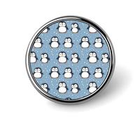 Cartoon Penguin Cute Print Round Brooch Pins Sublimation Buttons for Hat Clothing Decoration, Metal Circle Badge Lapel Pin for Men Costume Accessory