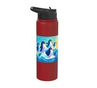 Cartoon Penguin Iceberg Winter Apparel Stainless Steel Insulated Water Bottle