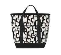 Cartoon penguin Insulated Cooler Bag, Large Cooler Tote Bags Insulated for Food, Insulated Grocery Shopping Bags with Zippered Top for Travel Picnic