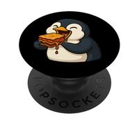 Cartoon Penguin Lasagna Funny Italian Food PopSockets Adhesive PopGrip