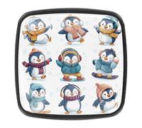 Cartoon Penguin Stepped Cabinet Knobs for Cupboard Kitchen Door, Black Bedroom Dresser Drawer Knobs, Pull Handle Hardware Kitchen Door Knobs for Cabinets, Set of 4
