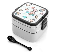 Cartoon Penis Conch Shells Adult Bento Stackable Lunch Box Food Container Meal Prep with Cutlery