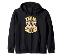 Cartoon Persian Greyhound Pet Dog Breed Team Saluki Zip Hoodie