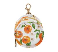 Cartoon Persimmon Fruit White Newborned Boy Pacifier Case with Zipper and Clip Coin Purse Wallet, Small Item Storage pouching
