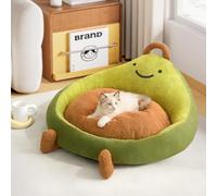 Cartoon Pet Bed,Warm Calming Plush Small Cat Dog Sofa (Green,XL-70x70x33cm) | Cute Donut Cuddler Dog Bed Kennel, Round Pet Couch Puppy Kitten Nest Sleep Pad with Bolster Raised Sides Reversible Cushion