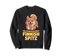 Cartoon Pet Dog Breed Yes, I'm with the crazy Finnish Spitz Sweatshirt