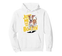 Cartoon Pet Dog Mom Dad Breed Cool Just me and my Borzoi Pullover Hoodie