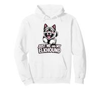 Cartoon Pet Norwegian Dog Breed Just me and my Elkhound Pullover Hoodie