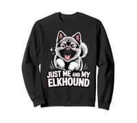 Cartoon Pet Norwegian Dog Breed Just me and my Elkhound Sweatshirt